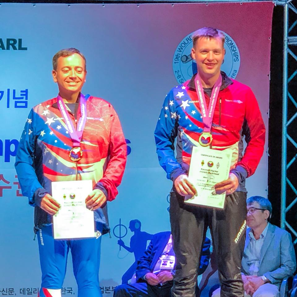 Medal awards, M40 team 
category, 3.5 MHz Classic, 2018 World ARDF Championships